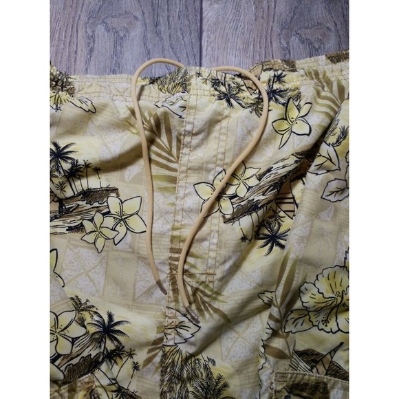 Sand N Sun Lined Swim Suit Board Shorts Mens XL Up to 48" Waist Yellow Tropical - Picture 3 of 10